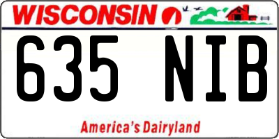 WI license plate 635NIB