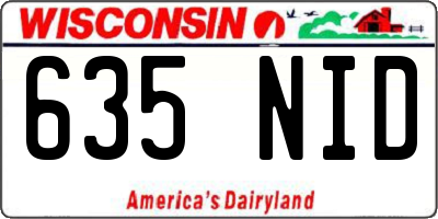 WI license plate 635NID