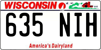 WI license plate 635NIH