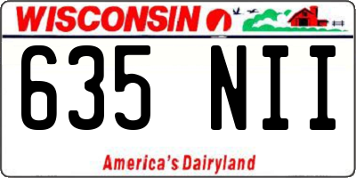 WI license plate 635NII