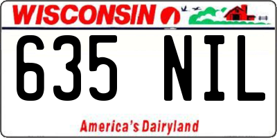 WI license plate 635NIL