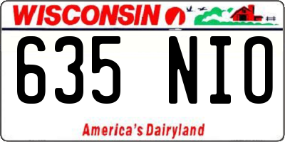 WI license plate 635NIO
