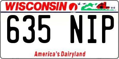 WI license plate 635NIP