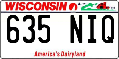 WI license plate 635NIQ