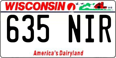 WI license plate 635NIR