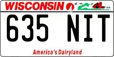 WI license plate 635NIT
