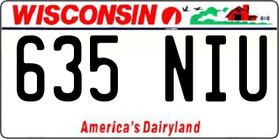 WI license plate 635NIU