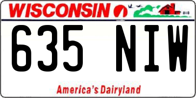 WI license plate 635NIW