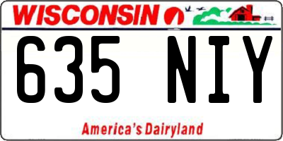 WI license plate 635NIY