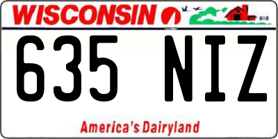 WI license plate 635NIZ