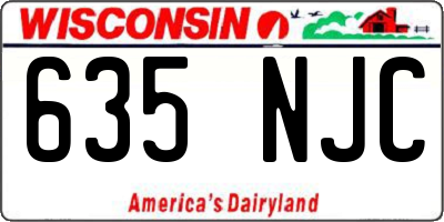 WI license plate 635NJC
