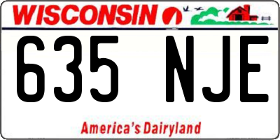 WI license plate 635NJE