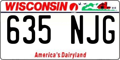 WI license plate 635NJG
