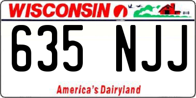 WI license plate 635NJJ