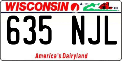 WI license plate 635NJL
