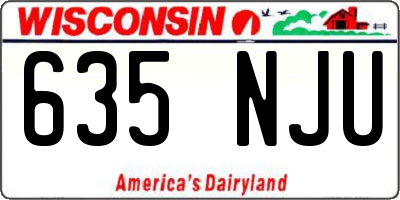 WI license plate 635NJU