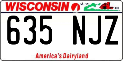 WI license plate 635NJZ