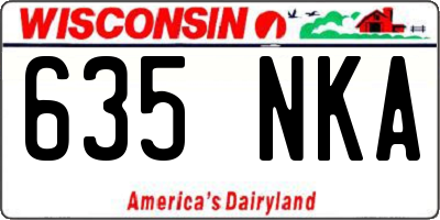 WI license plate 635NKA
