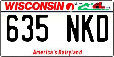 WI license plate 635NKD