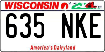 WI license plate 635NKE