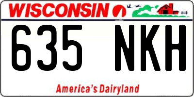 WI license plate 635NKH