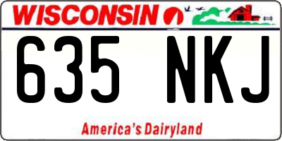 WI license plate 635NKJ