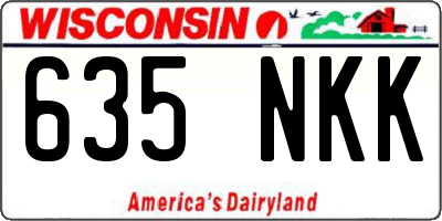 WI license plate 635NKK