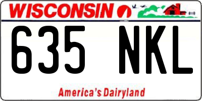 WI license plate 635NKL