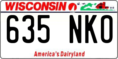 WI license plate 635NKO