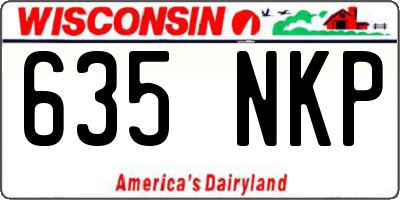 WI license plate 635NKP