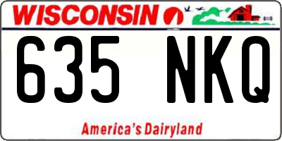 WI license plate 635NKQ