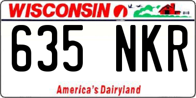 WI license plate 635NKR