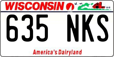 WI license plate 635NKS