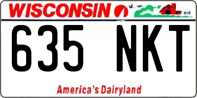 WI license plate 635NKT