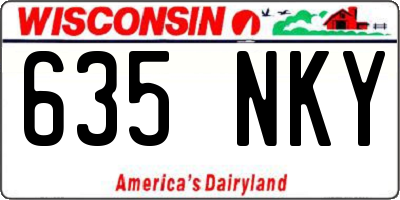 WI license plate 635NKY