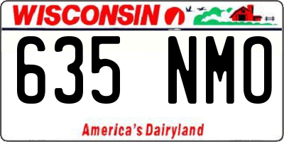 WI license plate 635NMO
