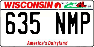 WI license plate 635NMP