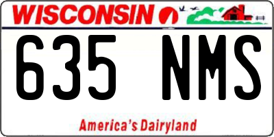 WI license plate 635NMS