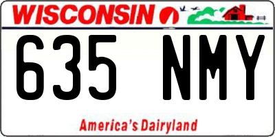 WI license plate 635NMY
