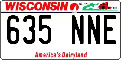 WI license plate 635NNE