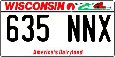 WI license plate 635NNX
