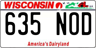 WI license plate 635NOD