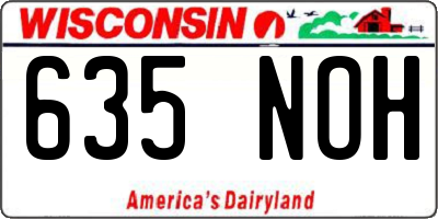 WI license plate 635NOH
