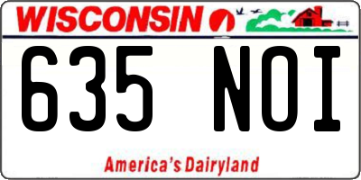 WI license plate 635NOI