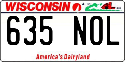 WI license plate 635NOL
