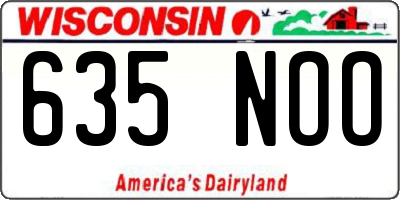 WI license plate 635NOO