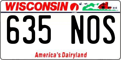 WI license plate 635NOS