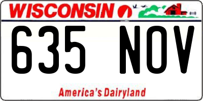 WI license plate 635NOV