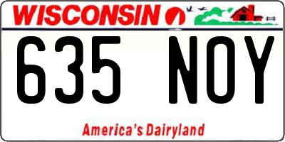 WI license plate 635NOY