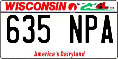 WI license plate 635NPA